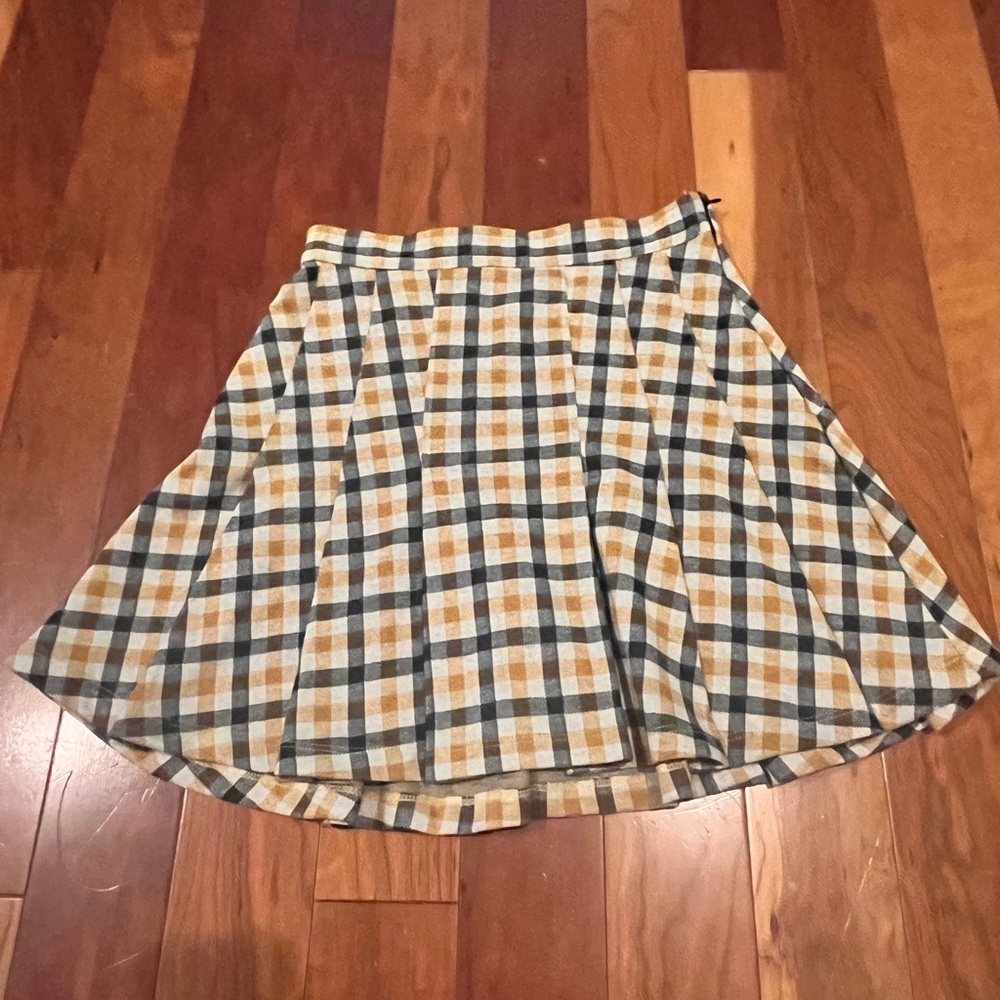 FREE PEOPLE Skirt Ladies Size 2 Fall Perfect Pleated Plaid Side Zip Classic Prep - Picture 1 of 8